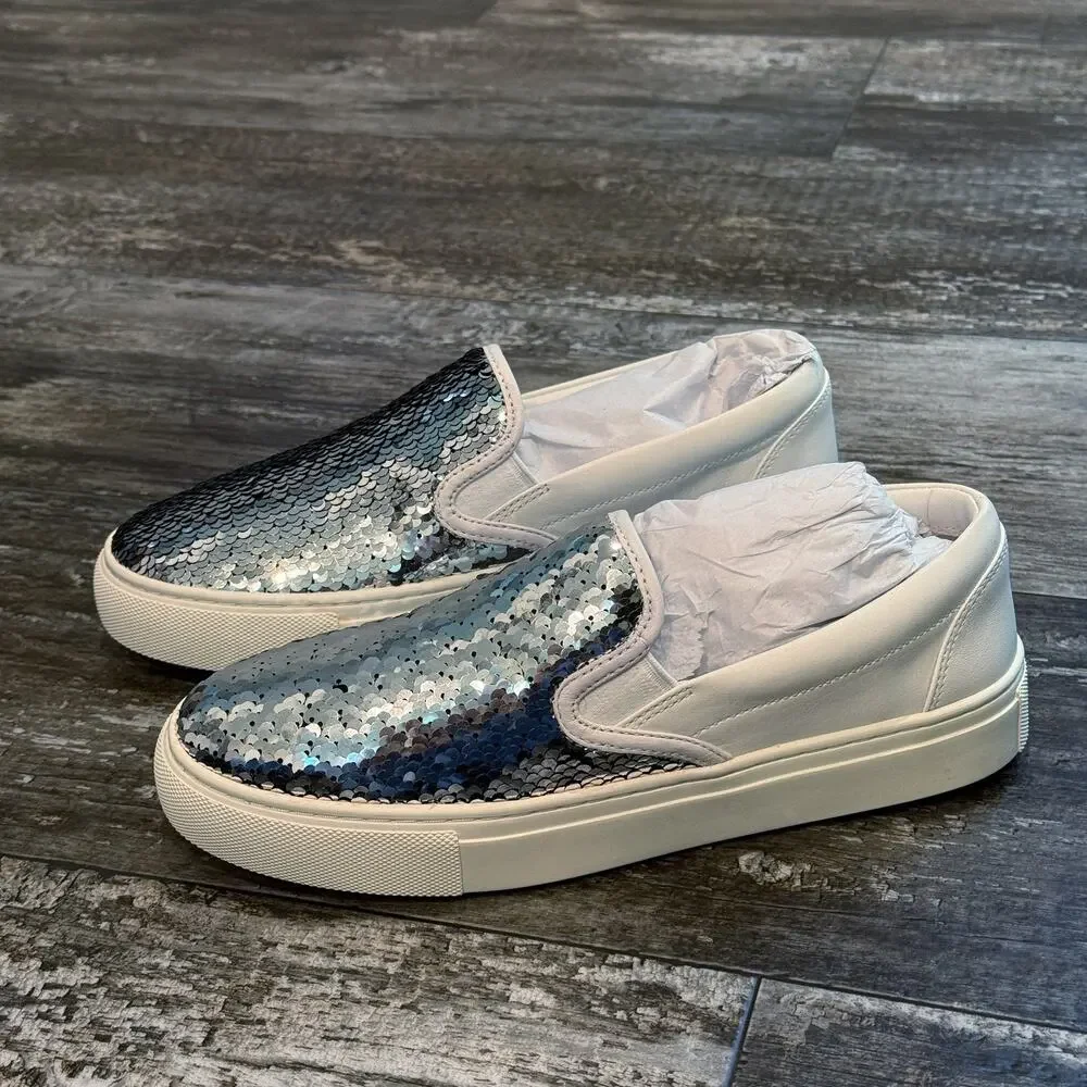 Tory Burch Carter Slip-On Shoes Womens 6.5 Sequin Leather‎ Casual Sneakers NIB